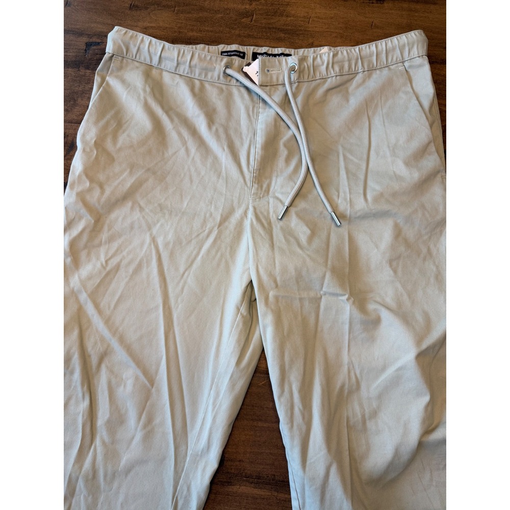 Michael Kors Finn Straight Fit Khaki Corduroy Stretch Pants Mens L Drawstring